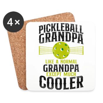Pickleball Grandpa Pickleball - Untersetzer (4er-Set) - Weiß - Vorne