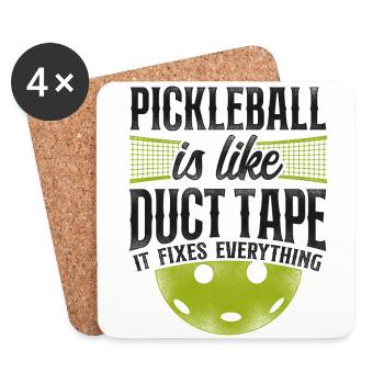 Pickleball Pickleball Is Like Duct - Coasters (set of 4) - white - Front