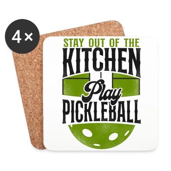 Pickleball Stay Out Of The Kitchen - Coasters (set of 4) - white - Front