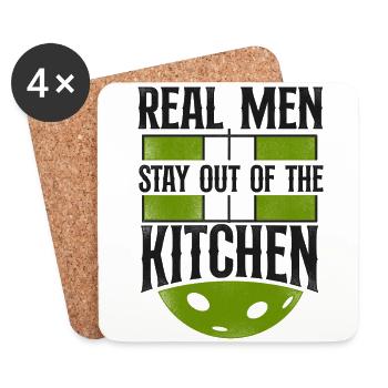 Pickleball Dad Father Real Men - Untersetzer (4er-Set) - Weiß - Vorne
