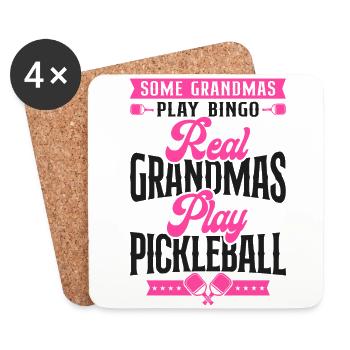 Pickleball Grandma Some Grandmas - Coasters (set of 4) - white - Front