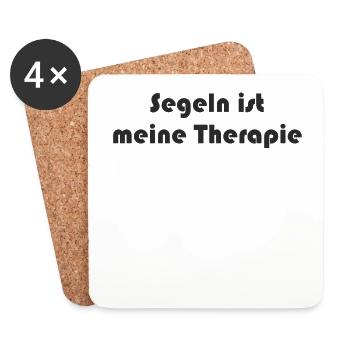 Segeln - Segeln ist meine Therapie - Untersetzer (4er-Set) - Weiß - Vorne