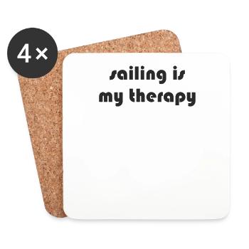 Sailing - sailing is my therapy - Coasters (set of 4) - white - Front
