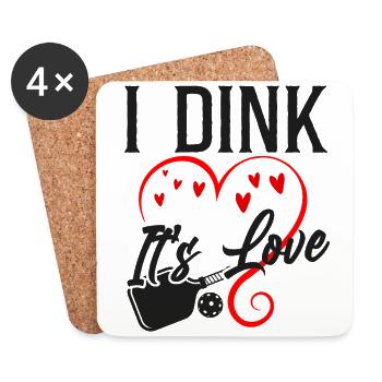 Pickleball Pun Heart Valentines - Untersetzer (4er-Set) - Weiß - Vorne