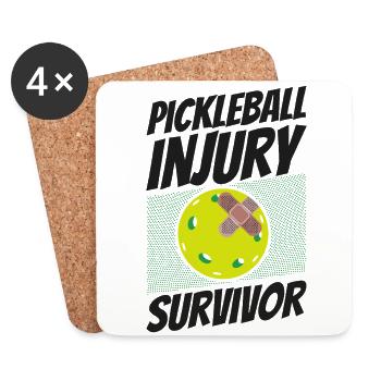 Pickleball Band-Aid Pickleball - Coasters (set of 4) - white - Front