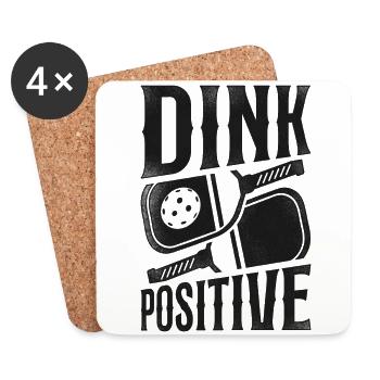 Pickleball Pun Dink Positive - Untersetzer (4er-Set) - Weiß - Vorne