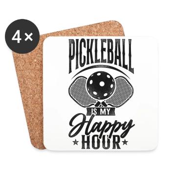Pickleball Pickleball Is My Happy - Coasters (set of 4) - white - Front