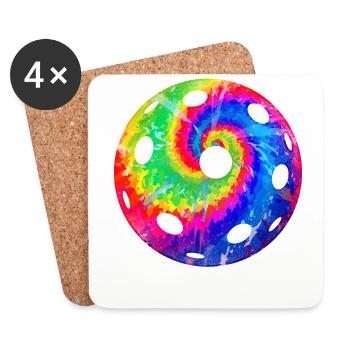 Pickleball Tie Dye Retro 80s 90s - Coasters (set of 4) - white - Front