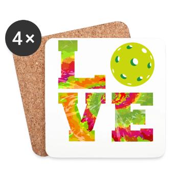 Pickleball Tie Dye 80s90s Love - Coasters (set of 4) - white - Front