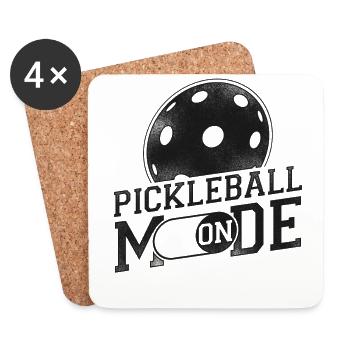 Pickleball Pickleball Mode activé - Dessous de verre (lot de 4) - blanc - Devant