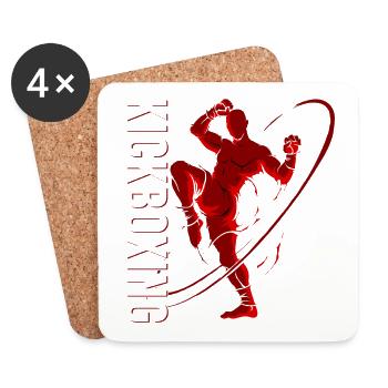 Kickboxer Martial Arts Kickboxing Kickboxen - Untersetzer (4er-Set) - Weiß - Vorne