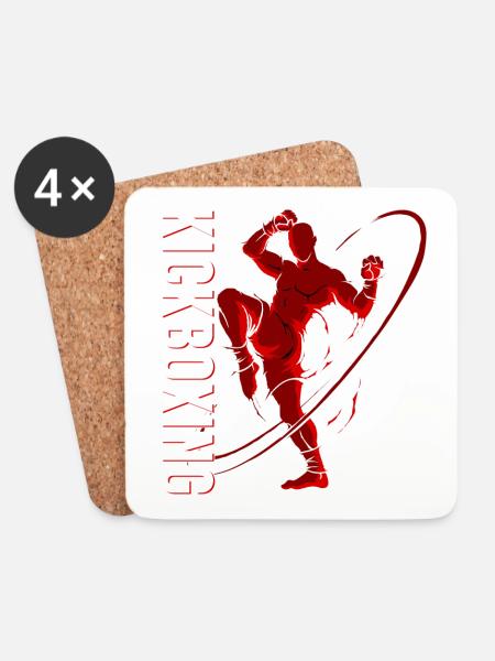 Kickboxer Martial Arts Kickboxing Kickboxen - Coasters (set of 4) - white