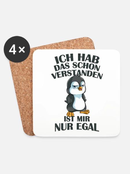 Hab das schon verstanden ist mir nur egal Pinguin - Untersetzer (4er-Set) - Weiß