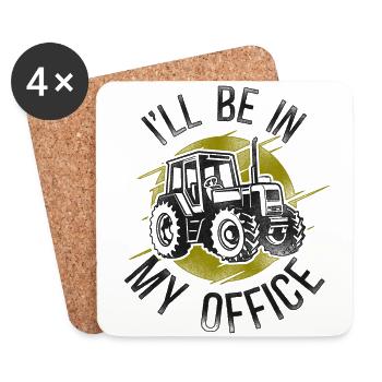Farming Farmer Tractor Vintage - Coasters (set of 4) - white - Front