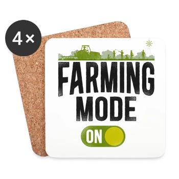 Farming Farmer Tracteur Vintage - Dessous de verre (lot de 4) - blanc - Devant
