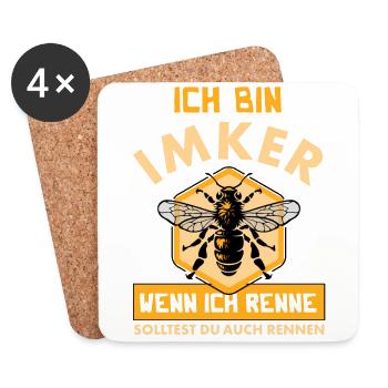 Imker Honig Verkäufer, Bienenschutz Imkerei Bienen - Untersetzer (4er-Set) - Weiß - Vorne