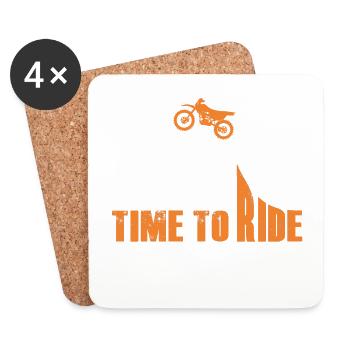 Motocross enduro motorcycle freestyle extreme sport - Coasters (set of 4) - white - Front