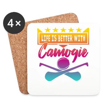 Life is better with Camogie - Untersetzer (4er-Set) - Weiß - Vorne
