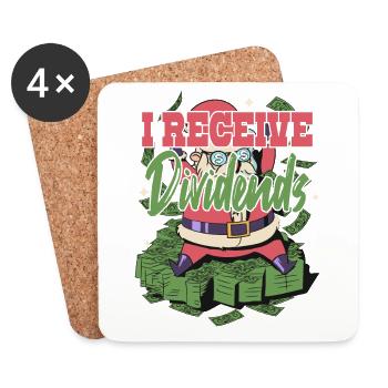 I Receive Dividends - Coasters (set of 4) - white - Front