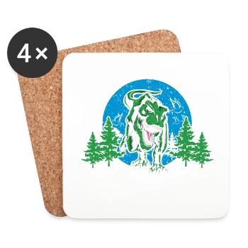 This Boy Loves Dinosaur Kids Boy Boy Dino - Coasters (set of 4) - white - Front