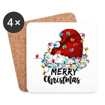 Weihnachten Santa Claus Merry Christmas - Coasters (set of 4) - white - Front