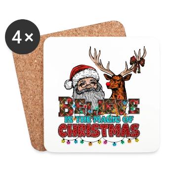 Weihnachten Santa Claus Merry Christmas - Coasters (set of 4) - white - Front