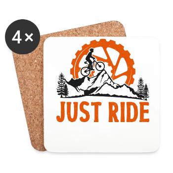 Enduro MTB Mountain Bike Riding - Coasters (set of 4) - white - Front