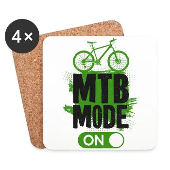 Enduro MTB Mountain Bike Riding - Untersetzer (4er-Set) - Weiß - Vorne