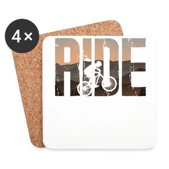Enduro MTB Mountain Bike Riding - Coasters (set of 4) - white - Front