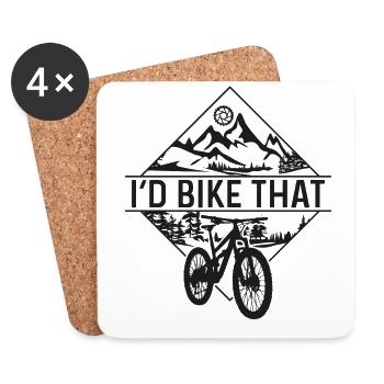 Enduro MTB Mountain Bike Riding - Untersetzer (4er-Set) - Weiß - Vorne