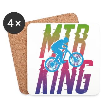 Enduro MTB Mountain Bike Riding - Untersetzer (4er-Set) - Weiß - Vorne