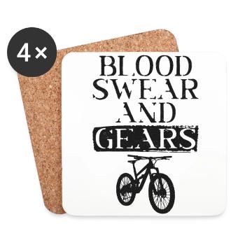 Enduro MTB Mountain Bike Riding - Coasters (set of 4) - white - Front