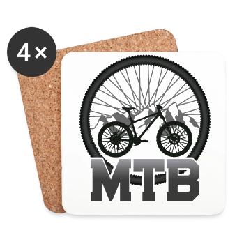 Enduro MTB Mountain Bike Riding - Untersetzer (4er-Set) - Weiß - Vorne