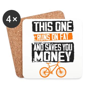 Enduro MTB Mountain Bike Riding - Coasters (set of 4) - white - Front