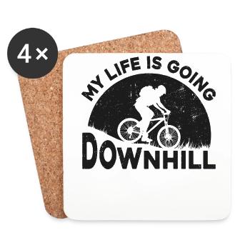 Enduro MTB Mountain Bike Riding - Coasters (set of 4) - white - Front