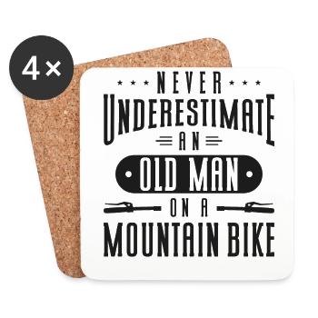 Enduro MTB Mountain Bike Riding - Untersetzer (4er-Set) - Weiß - Vorne