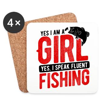 Angler Spruch zum Angeln Angel - Untersetzer (4er-Set) - Weiß - Vorne