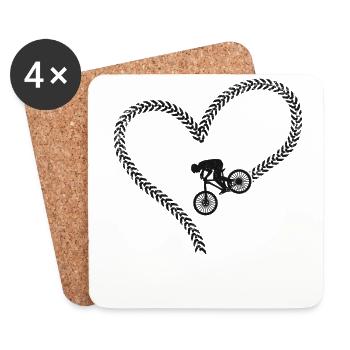 Enduro MTB Mountain Bike Riding - Coasters (set of 4) - white - Front
