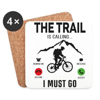 Enduro VTT VTT Équitation - Dessous de verre (lot de 4) - blanc - Devant