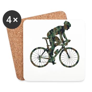 Funny Road Bike Riding Cycling - Untersetzer (4er-Set) - Weiß - Vorne