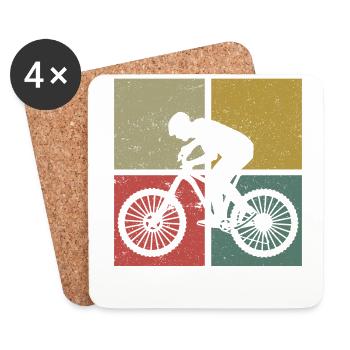Enduro MTB Mountain Bike Riding - Untersetzer (4er-Set) - Weiß - Vorne