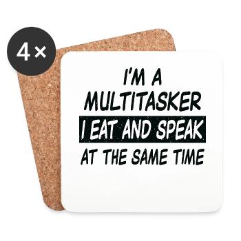 Multitasker eat and speak - Untersetzer (4er-Set) - Weiß - Vorne
