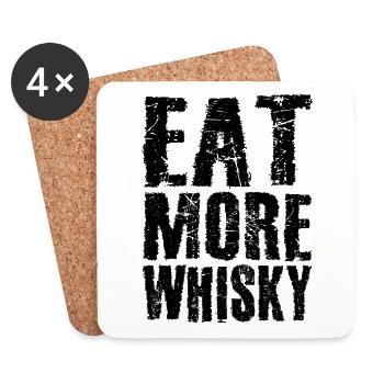 Mangez plus de whisky - Dessous de verre (lot de 4) - blanc - Devant
