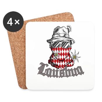 Tradition Bayern Lausbua Outfit Trachten Dirndl - Untersetzer (4er-Set) - Weiß - Vorne