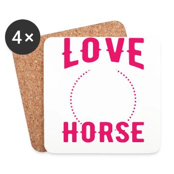 Horse Rider Riding Horses - Coasters (set of 4) - white - Front