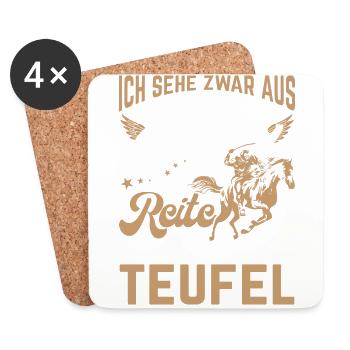Pferd Reiter Reiten Pferde - Untersetzer (4er-Set) - Weiß - Vorne