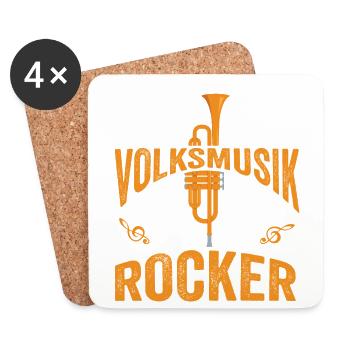 Volksmusik Party Dorffest Ouftit Deutsche Schlager - Untersetzer (4er-Set) - Weiß - Vorne