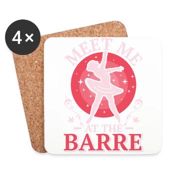 Ballet, Ballerine, Fille, Fille, Danse - Dessous de verre (lot de 4) - blanc - Devant