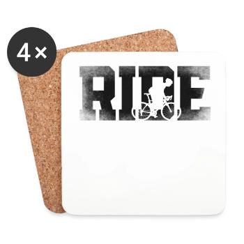 Drôle de vélo de route à vélo - Dessous de verre (lot de 4) - blanc - Devant
