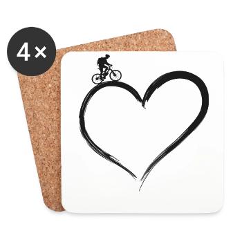 Enduro MTB Mountain Bike Riding - Coasters (set of 4) - white - Front